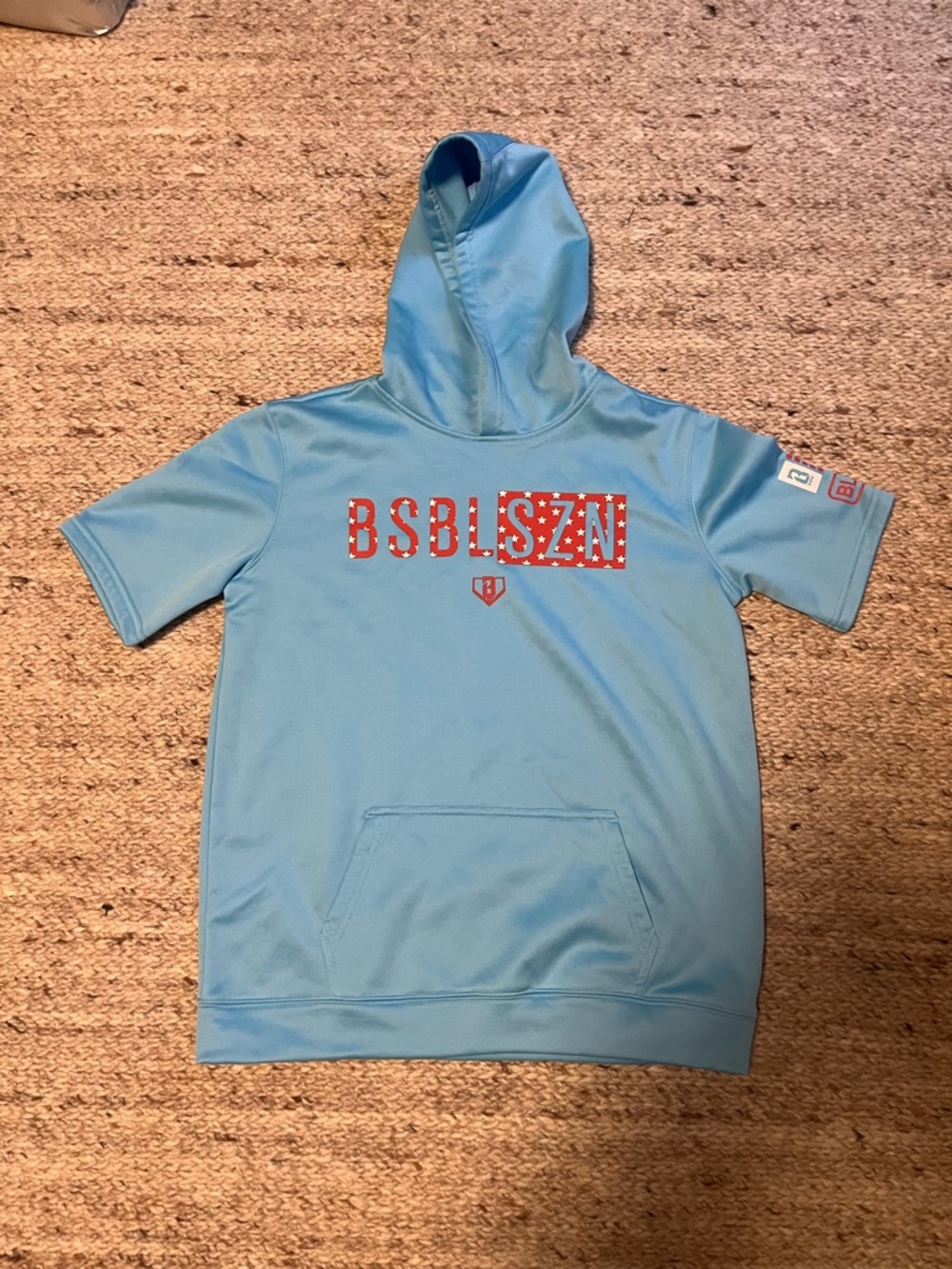 BSBL SZN Light Blue Short-Sleeve Hoodie for Kids